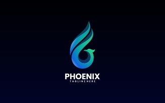 Vector Phoenix Bird Gradient Logo Design