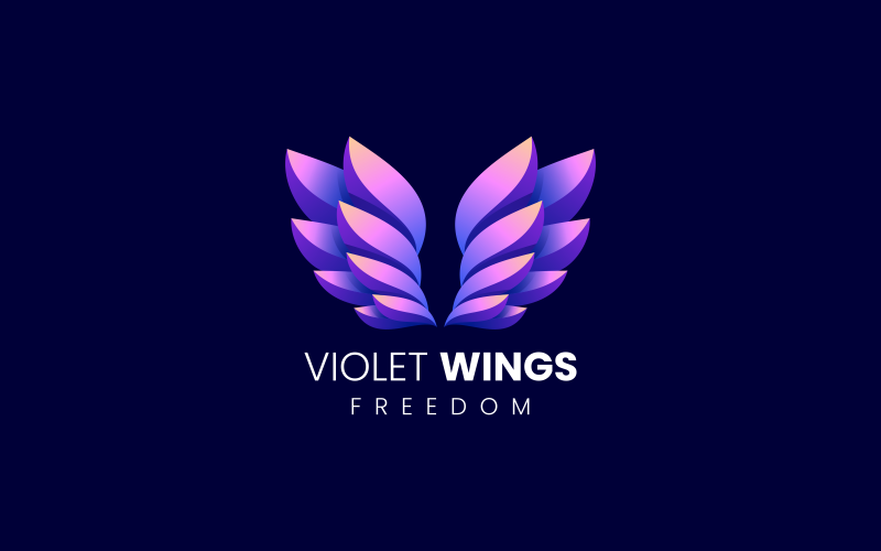 Violet Wings Gradient Logo Logo Template
