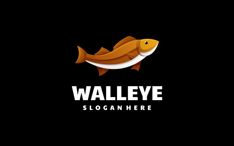 Walleye Fish Gradient Logo Logo Template