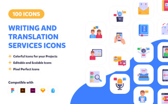 Writing and Translation Services Icons