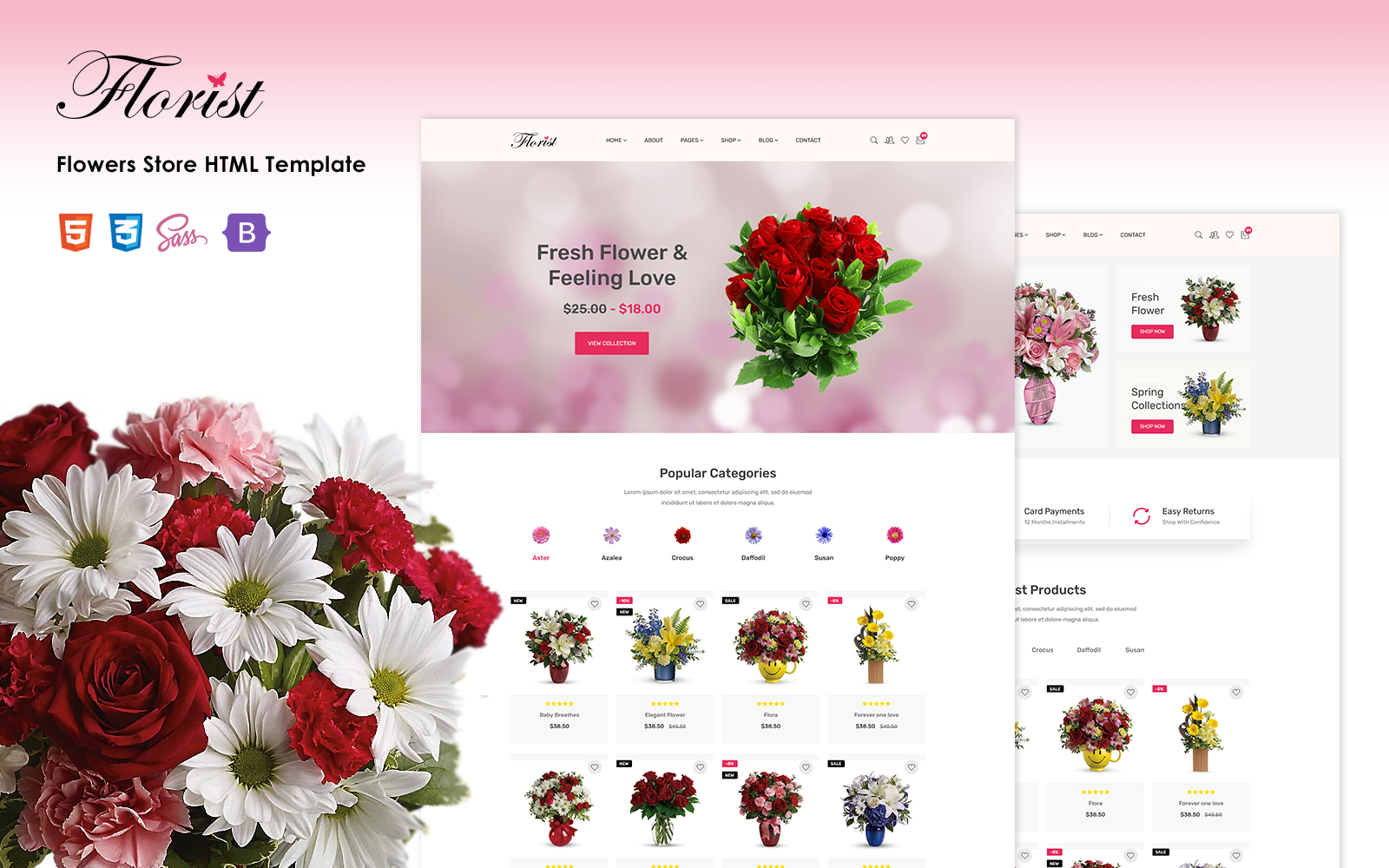 Kit Graphique #231822 Florist Roses Divers Modles Web - Logo template Preview