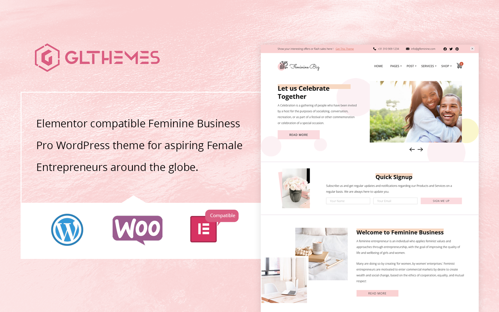 Feminine Business Pro - WordPress Theme For Female Entrepreneurs