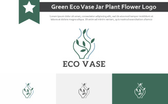 Green Eco Vase Jar Plant Flower Abstract Logo