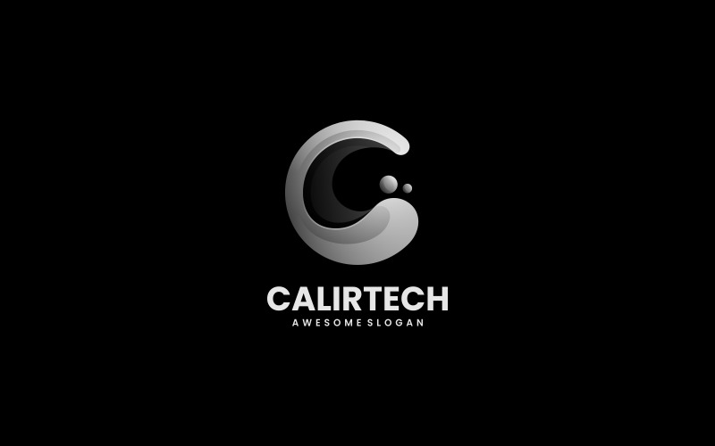 Letter C Tech Gradient Logo Logo Template