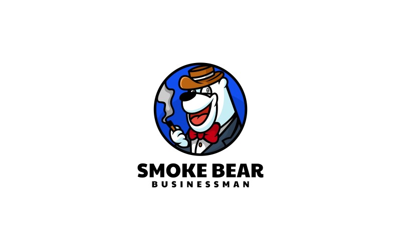 Smoke Bear Mascot Cartoon Logo Logo Template