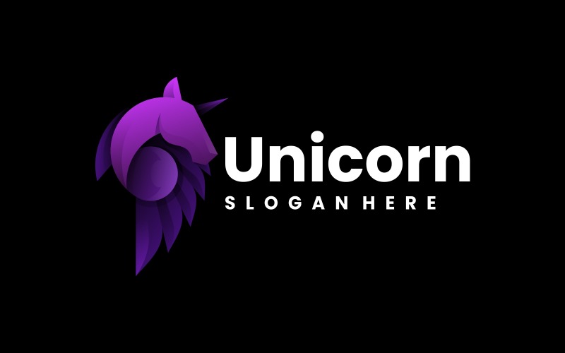 Unicorn Gradient Logo Design Logo Template