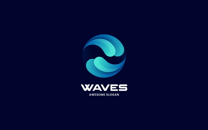 Wave Gradient Color Logo Style Logo Template