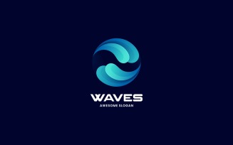 Wave Gradient Color Logo Style