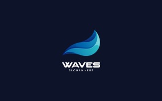 Waves Gradient Logo Design