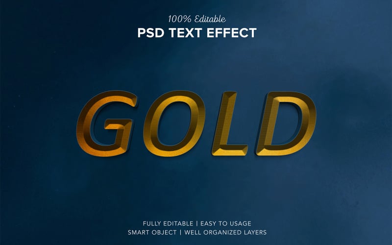 Gold Text Effect Bundle Premium Psd Product Mockup