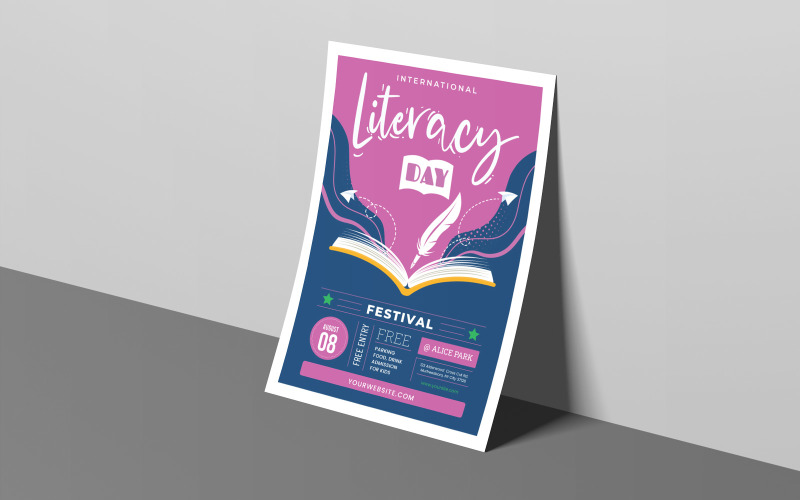 International Literacy Day Flyer Template Corporate Identity