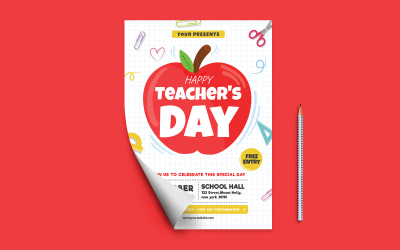 International Teachers Day Flyer Template Corporate Identity