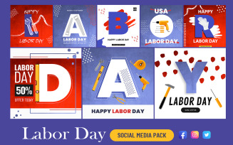 Labour Day Social Media Post Template