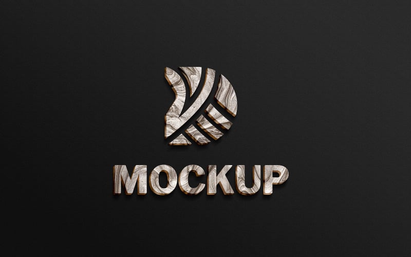 Logo Mockup on Black Wall Background Product Mockup