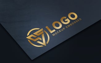 Luxury Perspective Gold Logo Mockup Cloth Psd Template
