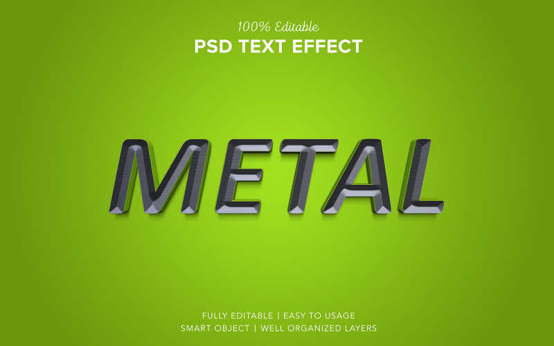 Metal Green 3d Text Effect Free Psd Product Mockup