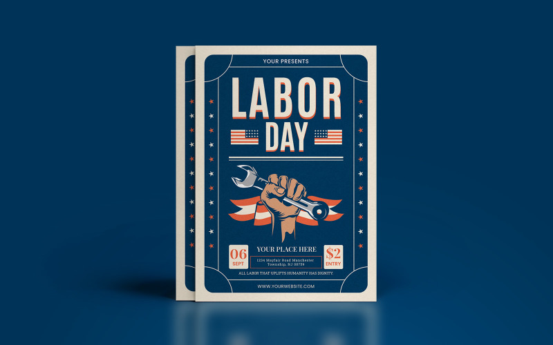 Perfect Labor Day Flyer Template Corporate Identity