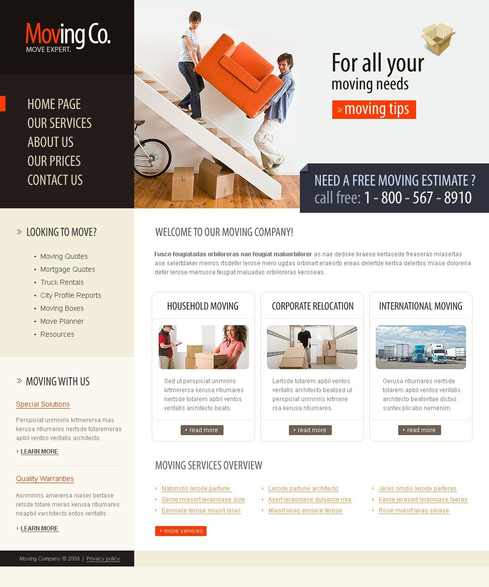 Moving Company Website Template 23222