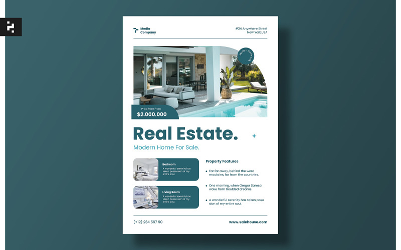 Blue Real Estate Flyer Template Corporate Identity