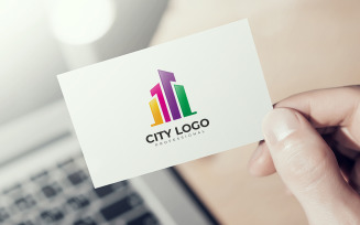 Building Logo - Colorful City Building Logo Template