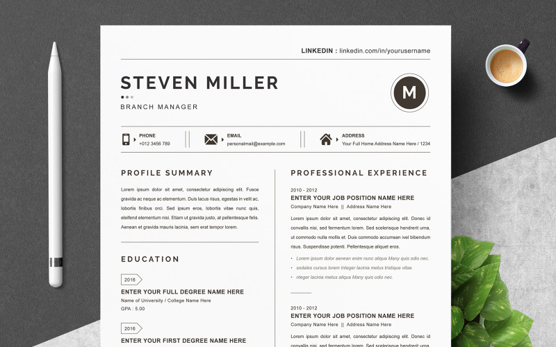 Steven Miller / Clean Resume Resume Template