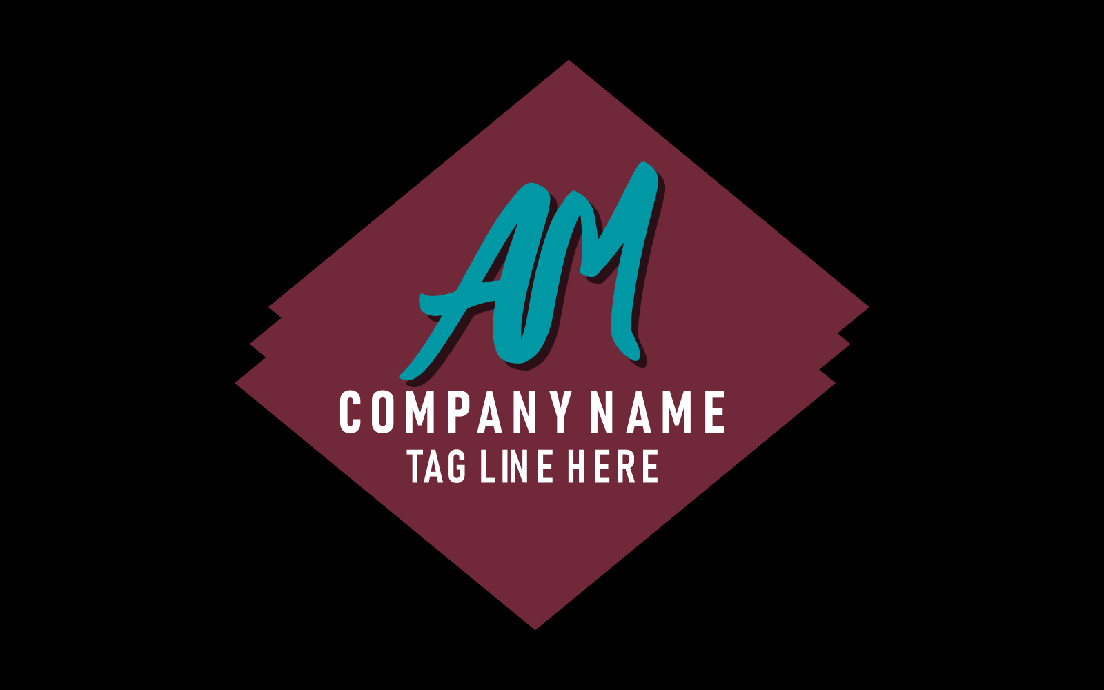 A.M Letter Initial Logo Design