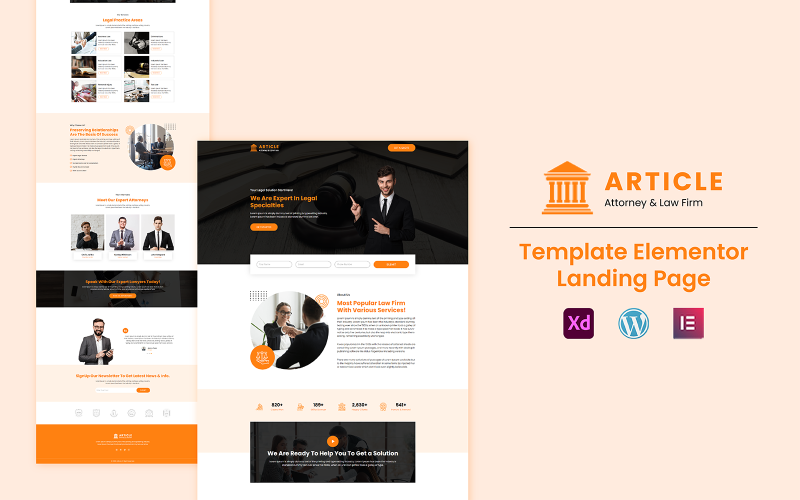 Article Lawyer and Attorney Services Ready to Use Elementor Template Elementor Kit