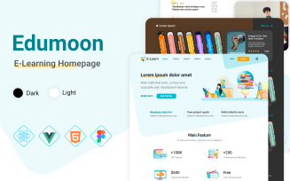 Edumoon - HTML React Vue Figma Education and E-learning Homepage Template