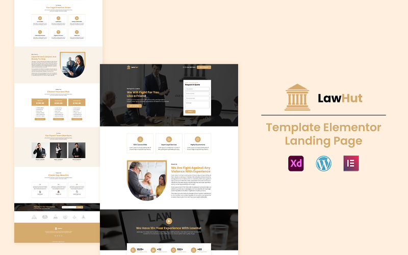 LawHut - Law Services Ready to Use Elementor Template Elementor Kit
