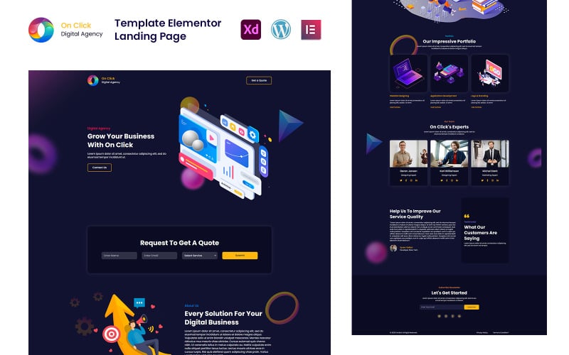 On Click Digital Agency Ready to Use Elementor Template Elementor Kit