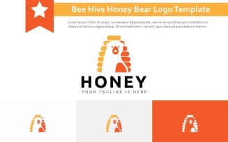 Bee Hive Honey Bear Sweet Healthy Food Logo Template