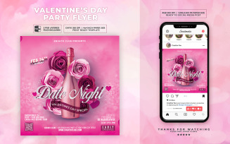 Valentine Party Flyer for Night Club Advertisement