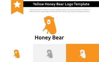 Yellow Honey Bear Sweet Healthy Food Logo Template