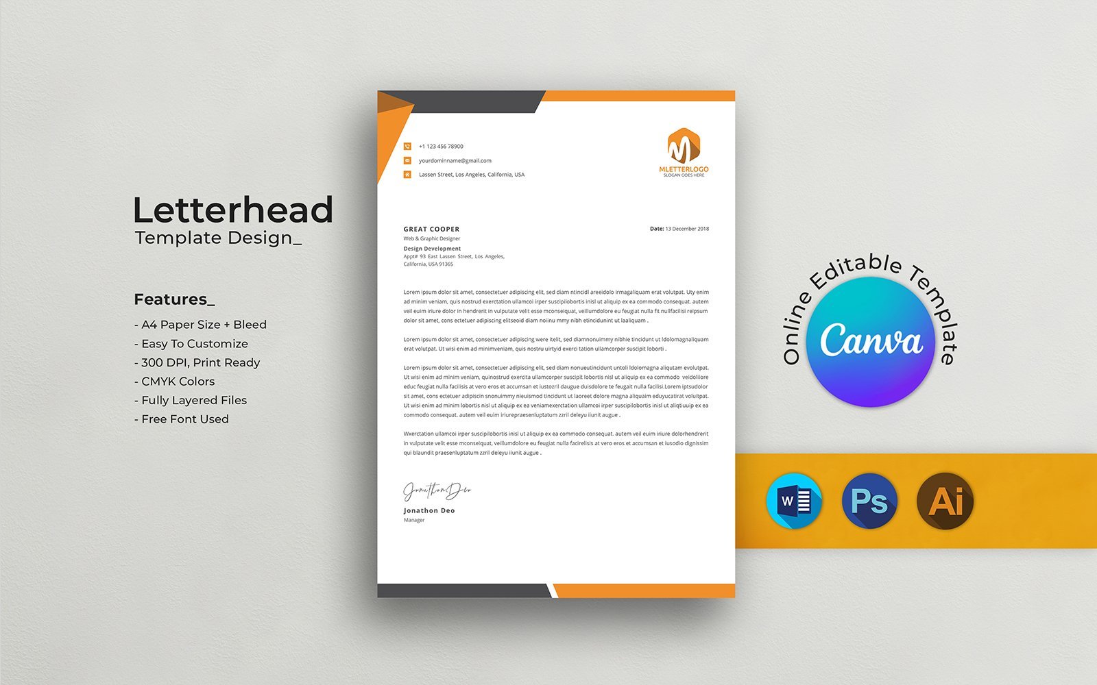 Kit Graphique #232379 Letterhead Template Divers Modles Web - Logo template Preview