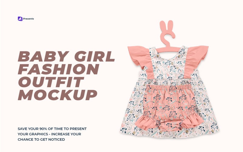 Baby Girl Fashion Outfit Mockup Product Mockup