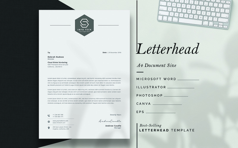 Canva Minimal Multipurpose Letterhead Template Corporate Identity