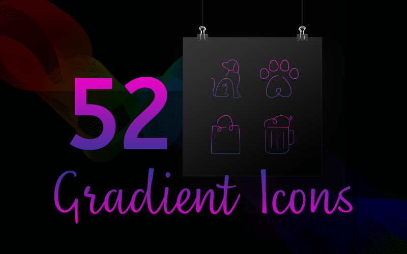 Lineart Gradient Icons - Instagram Highlights Icon Set