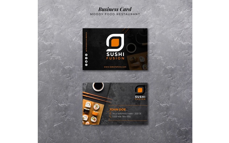 Moody Food Business Card Template Corporate Identity