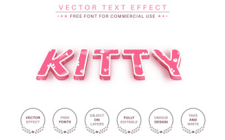 Paper Kitty - Editable Text Effect, Font Style, Graphics Illustration