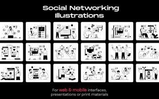 50 Social Networking illustrations