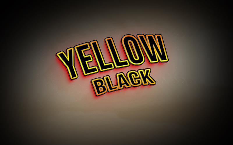 Yellow Black Text Effect Psd Product Mockup