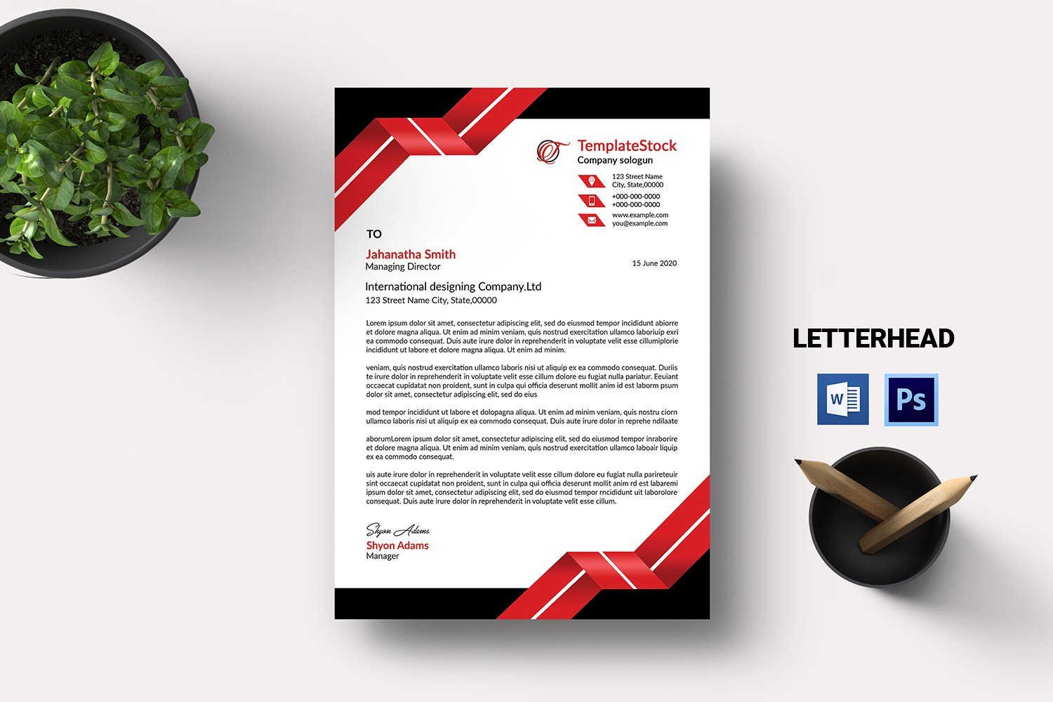 Template #232458 Corporate Letterhead Webdesign Template - Logo template Preview