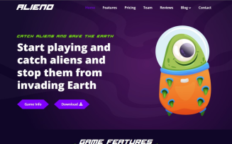 Alieno - Mobile Game Landing Page template