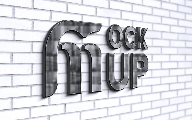 Black Chrome 3d Logo Mockup Product Mockup