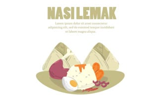 Delicious Nasi Lemak Illustration