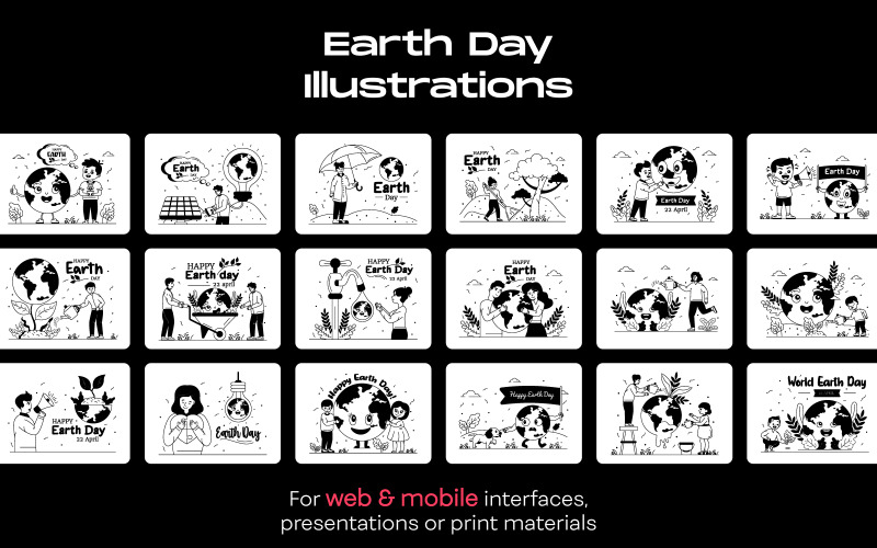 25 Earth Day Glyph Illustrations