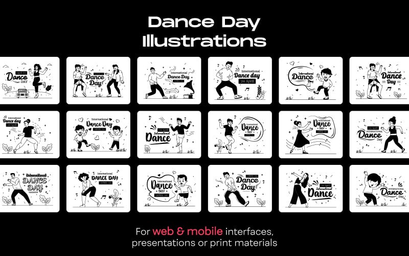 25 International Dance Day illustrations Illustration