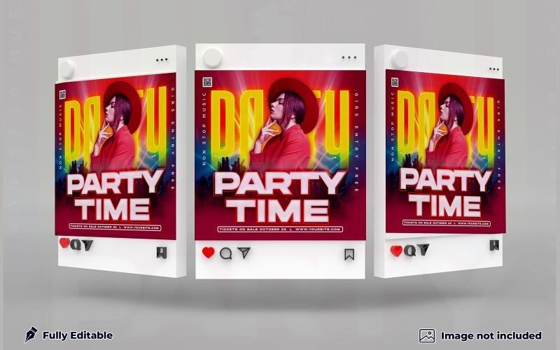 Party Flyer Instagram template Social Media