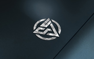 Silver Logo Mockup With Perspective Style