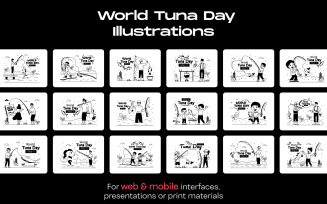 25 World Tuna Day illustrations